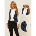 thumbnail image 2 of DARING DIVA Women's Plaid Double Breasted Tweed Vest Waistcoat S Dark Blue, 2 of 6