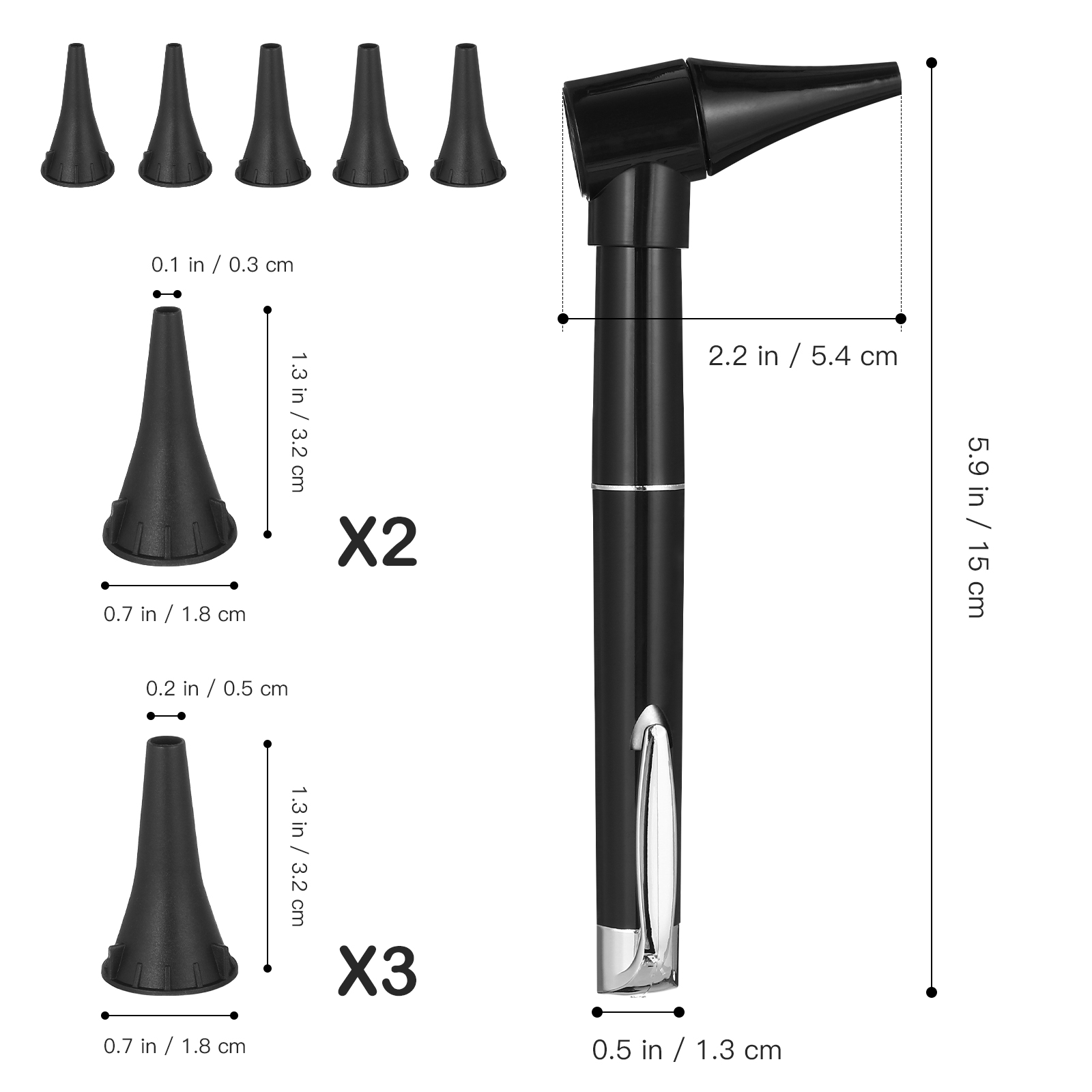 Otoscope 3 Sets Diagnostic Ear Inspection Accessories Care Child ...