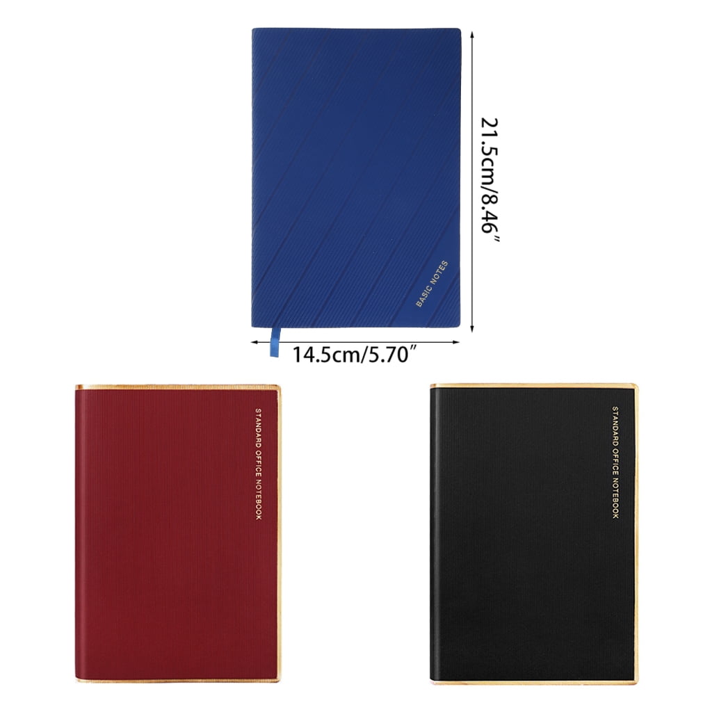 Jesscasday Premium PU Leather Notebook A5 Business Notepad Lined Page Thick Paper 128 Sheet