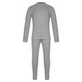 thumbnail image 5 of YONGHS Kids Boys Girls Thermal Long Johns Set Long Sleeve Tops and Pants Warm Base Layer Set Gray 5-6, 5 of 7