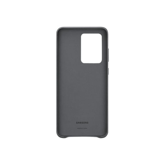 Samsung Leather Cover EF-VG988 - Back cover for cell phone - aluminum, leather - gray - for Galaxy S20 Ultra, S20 Ultra 5G