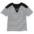 thumbnail image 4 of Hombro Frío Tops Mujeres Cuello en V Manga Corta Fuera Del Hombro Color Sólido Blusa Casual Suave Poliéster Primavera Verano Moda, 4 of 5