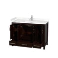 thumbnail image 2 of Wyndham Collection Sheffield 48" Solid Wood Single Bathroom Vanity in Espresso, 2 of 4