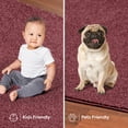 thumbnail image 6 of Furnishmyplace Modern Plush Solid Color Rug - Pet Friendly, Made in USA, Cranberry Area Rugs 3' Round, 6 of 12