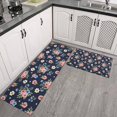 thumbnail image 2 of Pioneer Flower Floral Print Pattern Kitchen Rugs Sets Of 2, Anti Fatigue Non Slip Washable Floor Mats for Kitchen Sink Laundry, 17X30 Inch + 17X47 Inch, 2 of 6