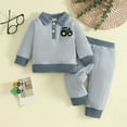 thumbnail image 2 of Gerichy Toddler Baby Boys Fall Winter Clothes Tractor Infant Long Sleeve Sweatshirt Pant Set 2pcs Waffle Knit Outfits 12M-5T, 2 of 6