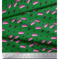 thumbnail image 3 of Soimoi Green Poly Georgette Fabric Brush Stroke Abstract Decor Fabric Printed Yard 42 Inch Wide, 3 of 3