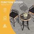 thumbnail image 4 of Dextrus 3-Piece Alloy Steel Outdoor Bistro Sets with Soft Cushions, Light Yellow/ Black, 4 of 5