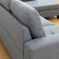 thumbnail image 6 of Aukfa 103" Sectional Sofa with Storage Ottoman, L Shape Couch for Living Room, Right Facing Chaise, Linen, Gray, 6 of 11