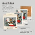 thumbnail image 3 of Lantern Press California, State Treasure Trove (Absorbent Ceramic Coasters Set of 4 Matching Images, Cork Back, Kitchen Table Decor), 3 of 4