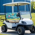 thumbnail image 3 of HUIACONG Beach Turtle & Seashell Golf Cart Seat Cover, Portable Breathable Golf Cart Seat Covers 2 Pack for 2-Seat Golf Carts, 3 of 7