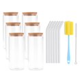 thumbnail image 1 of Coke Glass Straw Set with Bamboo and Wood Lid Can Glass Set Drinking Can Glass Set, 1 of 4