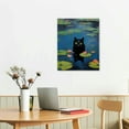 thumbnail image 2 of ARISTURING  Funny Black Cat Canvas Wall Art Monet Vintage Floral Waterlily Plant Poster for Room Aesthetic Matisse Retro Abstract Animal Flower Print Painting Farmhouse Gallery Bathroom, 2 of 4