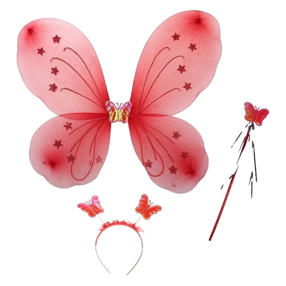 Disfraz de Hada para Niñas Sunnimix Ala de Mariposa Rojo Oscuro