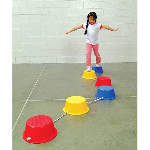 School Smart Stepping Buckets Balance Builders, 12" x 5", Set of 6