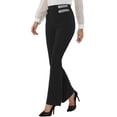 thumbnail image 1 of Allegra K Pantalones de mujer Pantalones acampanados largos para oficina de trabajo Negro XS, 1 of 5