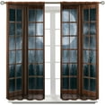 thumbnail image 3 of Marble Texture Valances Set for Kitchen, Emerald Green and Gold Abstract Marble Home Decor Rod Pocket Window Drapes for Kitchen Living Room Dining Room Office 52x18 Inch + 27x24 Inch X 2, 3 of 5