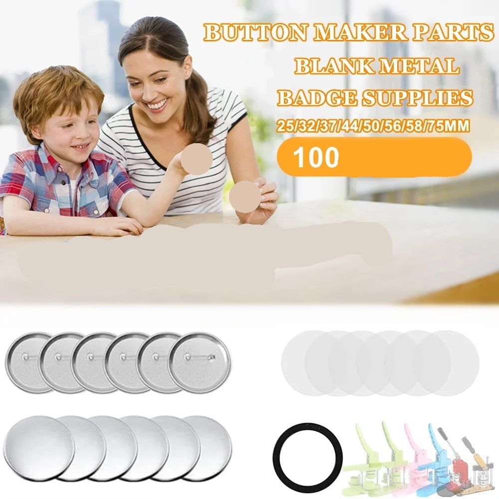 Blank Iron Badges Button Maker Parts, 25MM Badges Button Maker Parts Set, 200Pcs Pin ,Beginner-Friendly