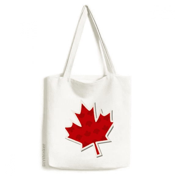 Happy Canada Day Vertical Grain Maple Tote Canvas Bag Shopping Satchel Casual Handbag