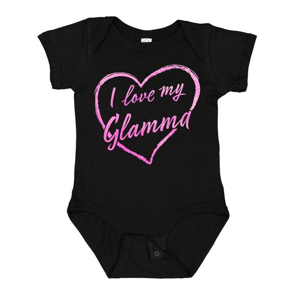 Inktastic I Love My Glamma in Pink Chalk Heart Boys or Girls Baby Bodysuit
