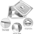 thumbnail image 5 of EAYSG 4 Packs 1/2 Size x 6" Deep Stainless Steel Hotel Pan，22 Gauge/0.7mm Thick Steam Table Pan Anti Jam Steam Table Pan with Lid,Stainless Steel Container, 5 of 7