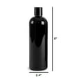 thumbnail image 3 of Mountainleaf 3 Pack 16 oz (500 ml) Empty Black Slim Cosmo Round PET Plastic Bottles with Black Disc Caps, 3 of 3