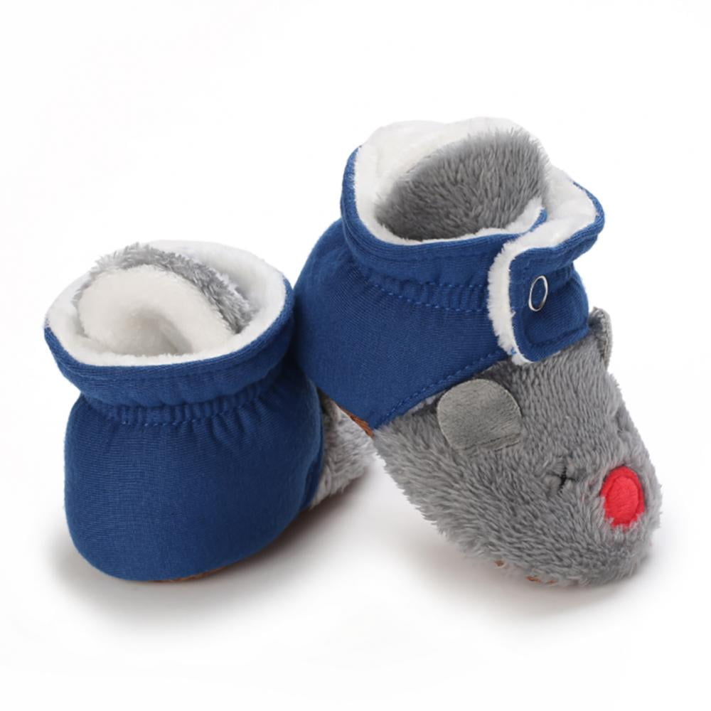 Cotton Lining Soft Suede Infant Boots Non-Slip Toddler First Walker Shoes Winter Socks SOFMUO Baby Girls Boys Fleece Booties
