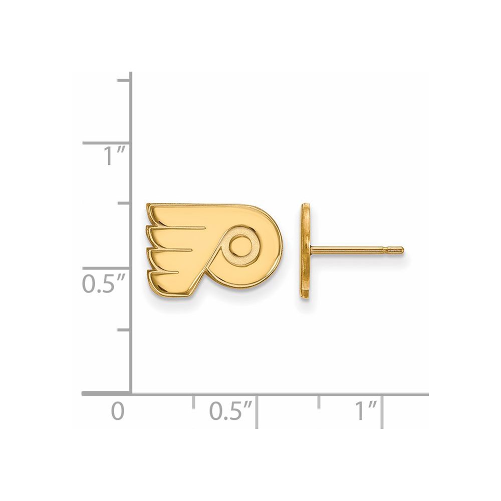 14K Yellow Gold NHL LogoArt Philadelphia Flyers XS Post Earrings - image 2 of 6