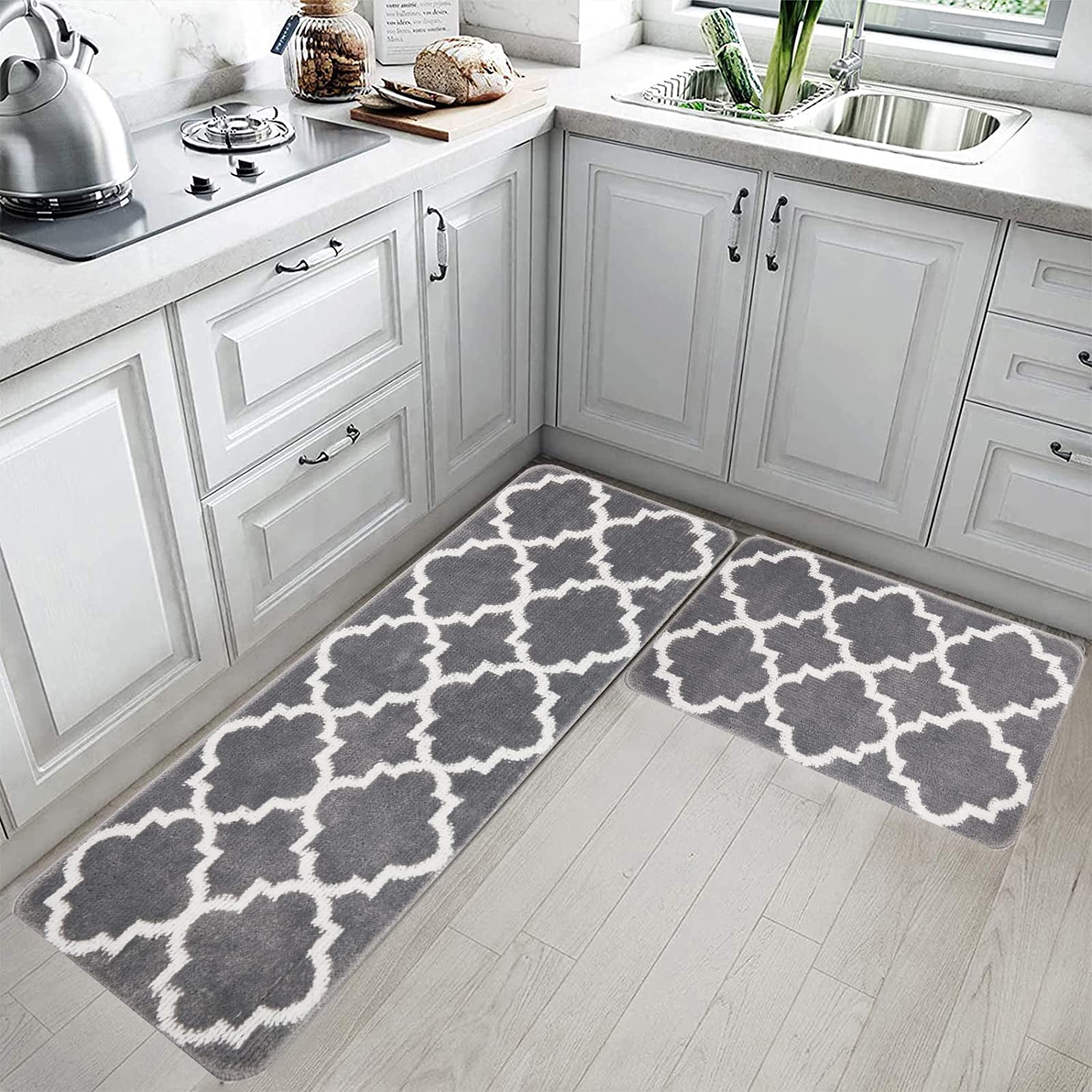 TEAL BLUE CREAM Kitchen Utility Runner Rug Sisal like Durable IN & OUT DOOR Mat 