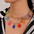 thumbnail image 3 of Collier Ours en Gélatine Mignon 7 Couleurs Pendentif en Résine Coloré pour Femmes Filles, 3 of 6