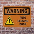 thumbnail image 5 of Auto Closing Door OSHA WARNING Aluminum Sign 10 Inch x 7 Inch - 10 Pack, 5 of 8