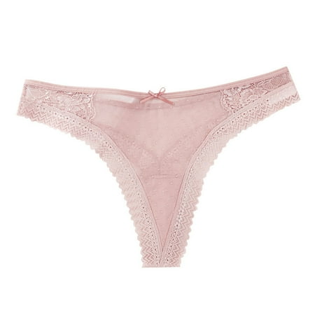 Xiaoxatg Panties for Women s Lace Translucent Comfortable Breathable Seamless Triangle Briefs Sheer Panties Thong