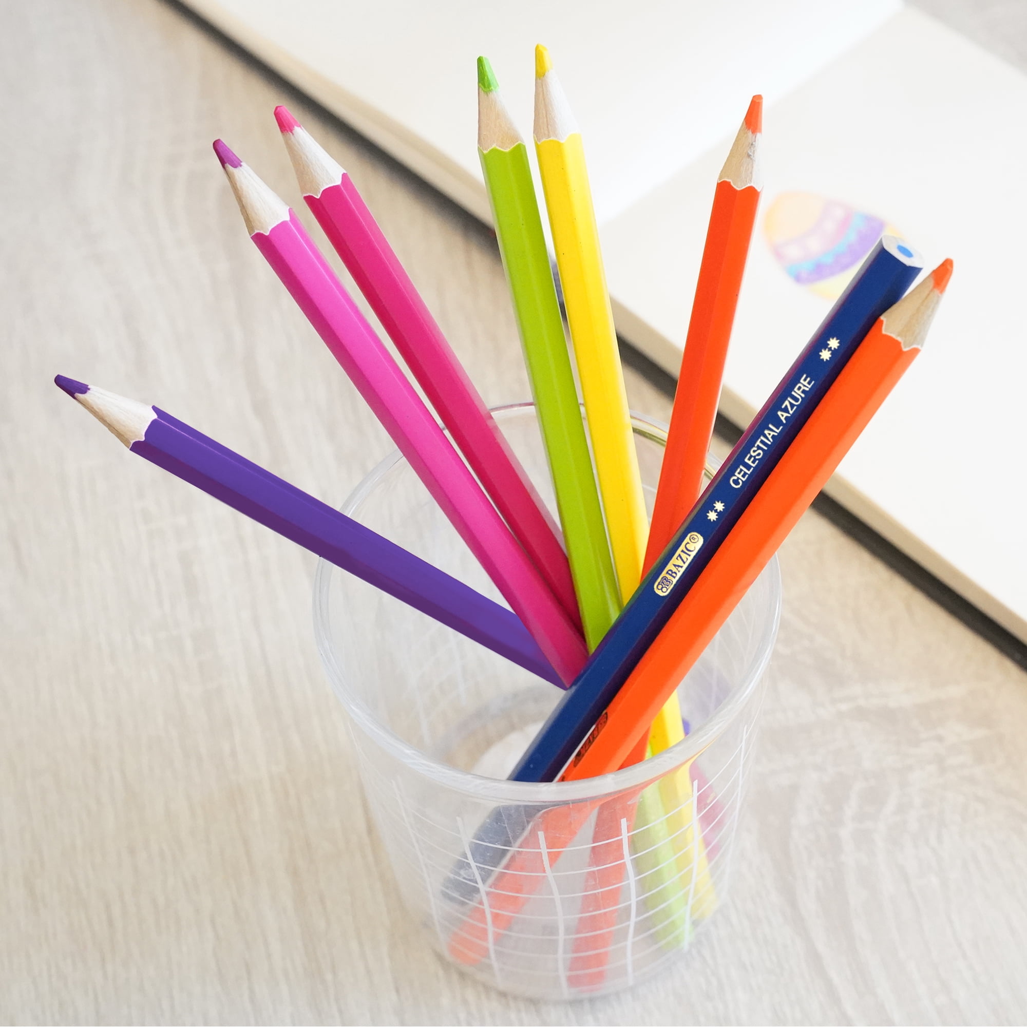 BAZIC 8 Neon Colored Pencils, Pencil Set for Art Drawing, (8/Pack), 24-Pack