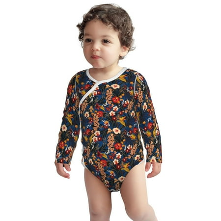 

Fotbe Orchids Flowers Pattern Unisex-baby Long-sleeve Bodysuit Long Sleeve Bodysuits One-piece 100% Organic Cotton for Infant Baby Boys Unisex-3 Months
