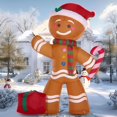 thumbnail image 4 of FT Christmas Inflatable Outdoor Decoration Christmas Blow Ups Gingerbread Man Inflatable with Candy Canes Christmas Outdoor Inflatables Gingerbread with LEDs for Outdoor Christmas Dec, 4 of 8