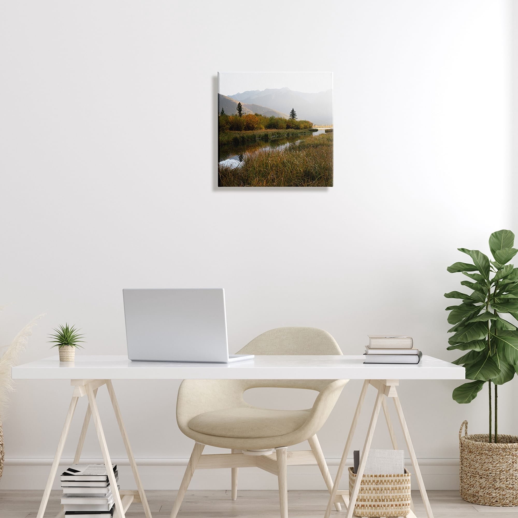 Stupell Industries Soothing Grassy Bog Stream Mountains Landscape , 17 x 17, Design by Carol Robinson