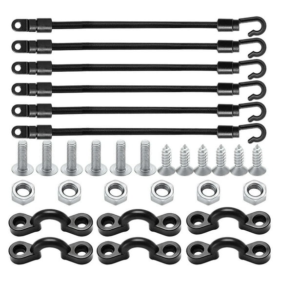 Fankenuo 6 Set 18 Inch Fishing Rod Straps for Boat Deck Fishing Rod Tie Down for Kayak