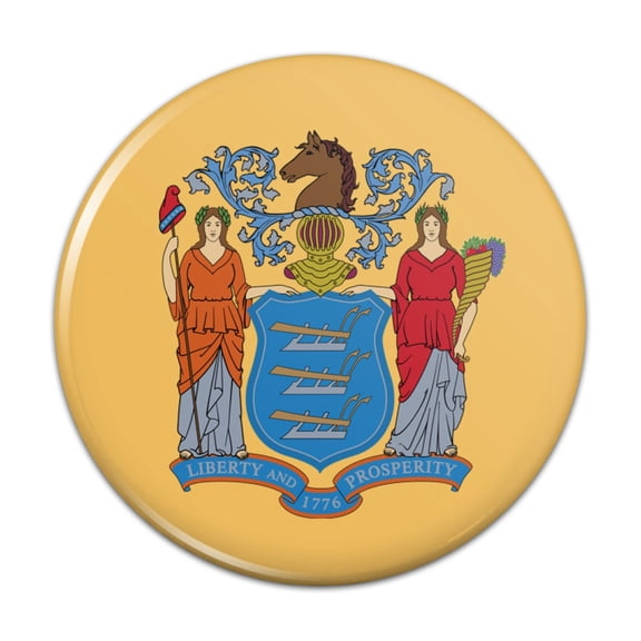 New Jersey State Flag Pinback Button Pin