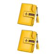 thumbnail image 2 of Guardurnaity Cartera de cuero portátil para mujer con borla, monedero de almacenamiento de cambio plegable, portatarjetas de compras, billetera Amarillo 2Conjunto, 2 of 6