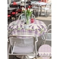 thumbnail image 4 of Outdoor Tablecloth with Umbrella Hole and Zipper, Purple Lavenders Round Table Cloth 60 Inch Waterproof Tablecloth, Spring Floral Plaid Farmhouse Rustic Picnic Table Cover for Patio Camping, 4 of 7