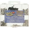 Alphabet Bead Kit-Silver Square W/Black Letters, Pk 3, Darice