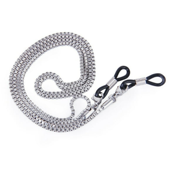 Stainless Steel Sunglasses Eyeglass Spectacles Chain Holder 1 Set Silver