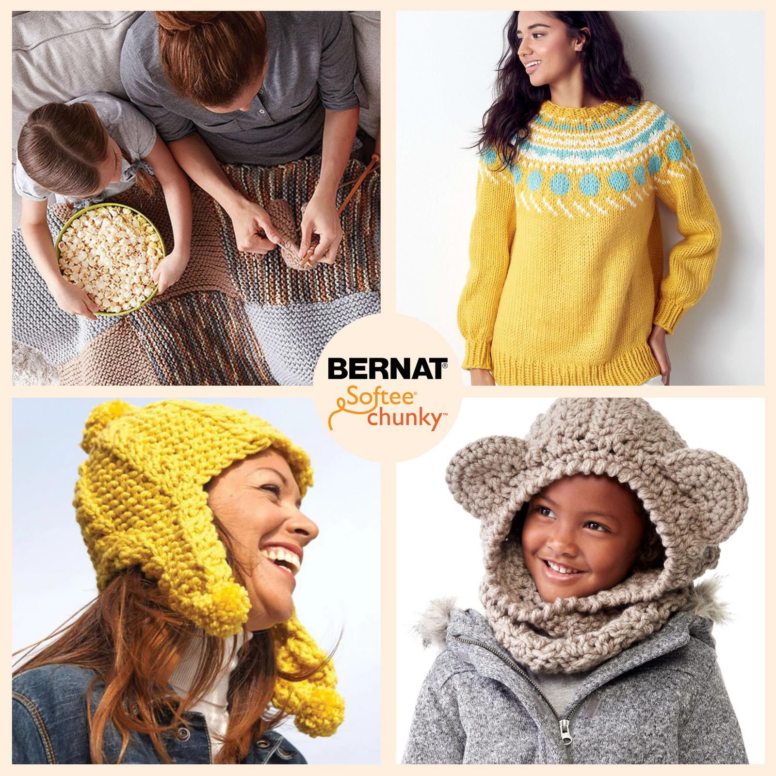 Bernat® Softee® Chunky™ Yarn, Acrylic #6 Super Bulky, 3.5oz/100g, 108 Yards, Acrylic #6 Super Bulky Yarn