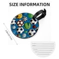 thumbnail image 5 of Football 2pcs PU Leather Round Bag Tags with Privacy Cover and Name ID Tag - Suitcase Tags for Travel Luggage, Handbags, Backpacks, School Bags, 5 of 6
