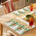 thumbnail image 4 of Rustic Tulip Placemats Set of 2, Vintage Watercolor Yellow Floral Green Leaf Plant Non-Slip Place Mats Washable Table Mats for Kitchen Dining Table Decorations Indoor/Outdoor, 4 of 9