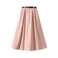 thumbnail image 1 of ameIAEA High Waisted Cargo Skirts for Women A-Line Solid Color Ruffle Skirts with Pockets, 1 of 6