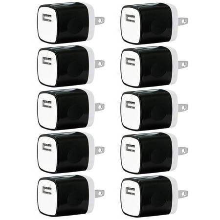 10x USB Wall Charger, Charger Adapter, FREEDOMTECH 1Amp Single Port Quick Charger Plug Cube for iPhone 7/6S/6S Plus/6 Plus/6/5S/5, Samsung Galaxy S7/S6/S5 Edge, LG, HTC, Huawei, Moto, Kindle and More