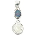thumbnail image 3 of Mother Of Pearl Shell Flower Australian Opal 925 Sterling Silver Pendant, 1 3/8", 3 of 3
