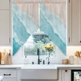 thumbnail image 2 of Swag Curtains Valances for Windows, Aqua Blue Coastal Beach Short Kitchen Window Curtains Over Sink, Ocean Sea Water Cafe Curtains Panel Set Of 2,Rod Pocket, 45 Inches Length, 2 of 8