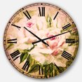 thumbnail image 1 of DesignArt Grande Horloge Murale Trois Roses Roses, 1 of 2